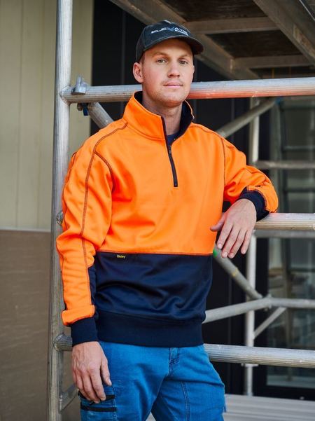 Bisley Hi Vis Fleece 1/4 Zip Pullover -(BK6989)