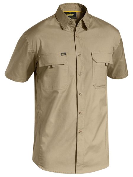 Bisley Mens X Airflow™ Ripstop Work Shirt Short Sleeve-(BS1414)