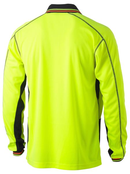 Bisley Two Tone Hi Vis Polyester Mesh Long Sleeve Polo Shirt (BK6219)