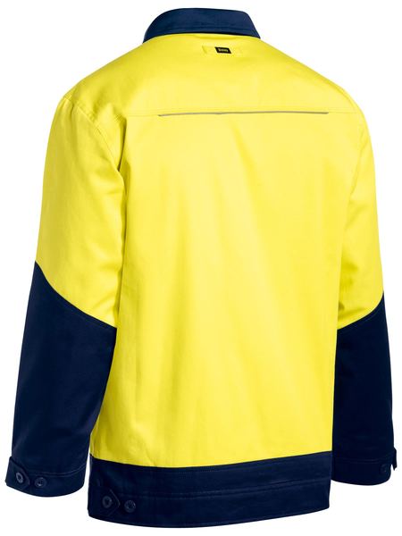 Bisley Two Tone Hi Vis Liquid Repellent Cotton Drill Jacket (BJ6917)