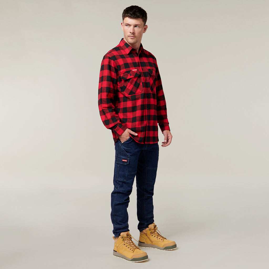 Hard Yakka Foundations Check Flannel Long Sleeve Shirt (Y07295)