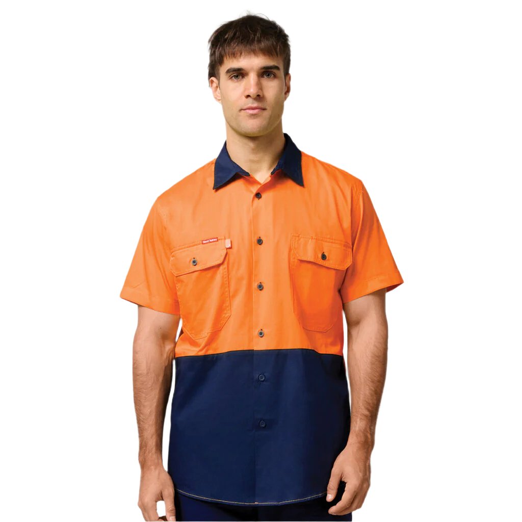Hard Yakka Koolgear Hi-visibility Two Tone Cotton Twill Ventilated Shirt Short Sleeve (Y07559)