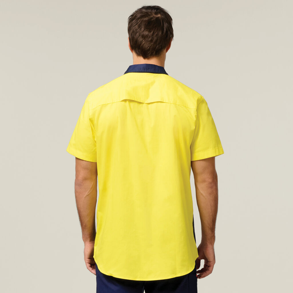 Hard Yakka Koolgear Hi-visibility Two Tone Cotton Twill Ventilated Shirt Short Sleeve (Y07559)