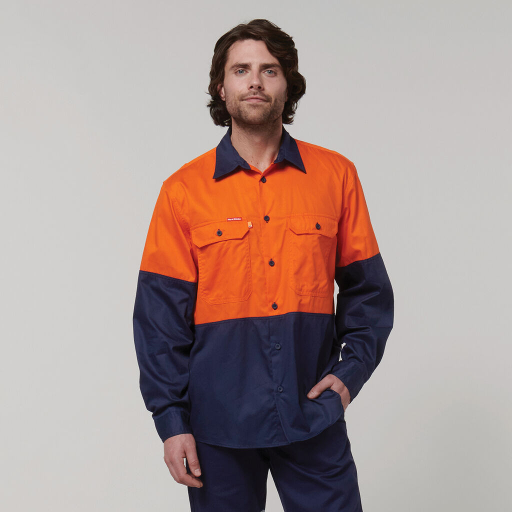 Hard Yakka Shirt Long Sleeve 2 Tone Vented (Y07950)