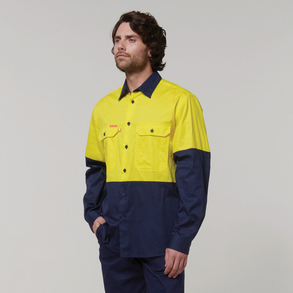 Hard Yakka Shirt Long Sleeve 2 Tone Vented (Y07950)