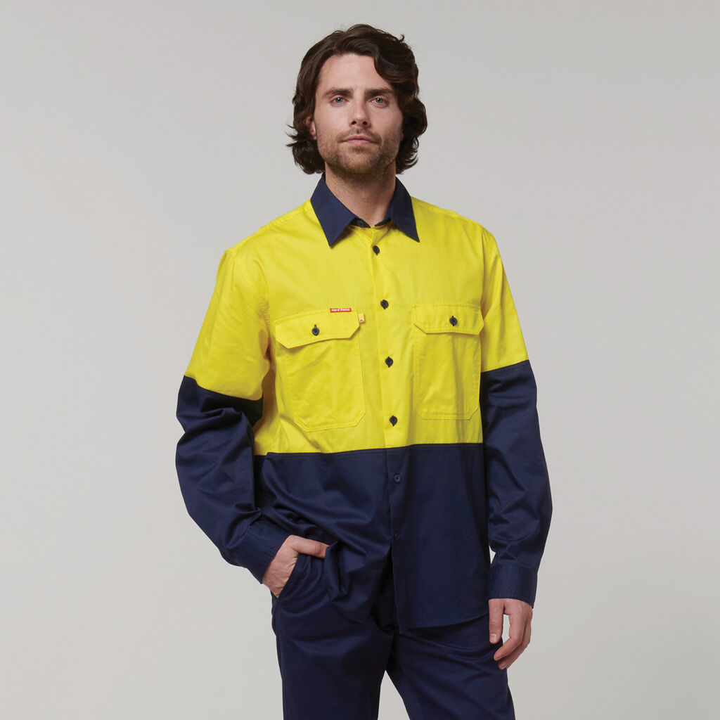 Hard Yakka Shirt Long Sleeve 2 Tone Vented (Y07950)
