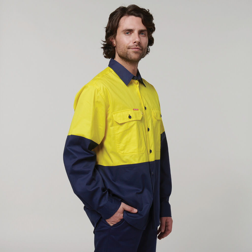Hard Yakka Shirt Long Sleeve 2 Tone Vented (Y07950)