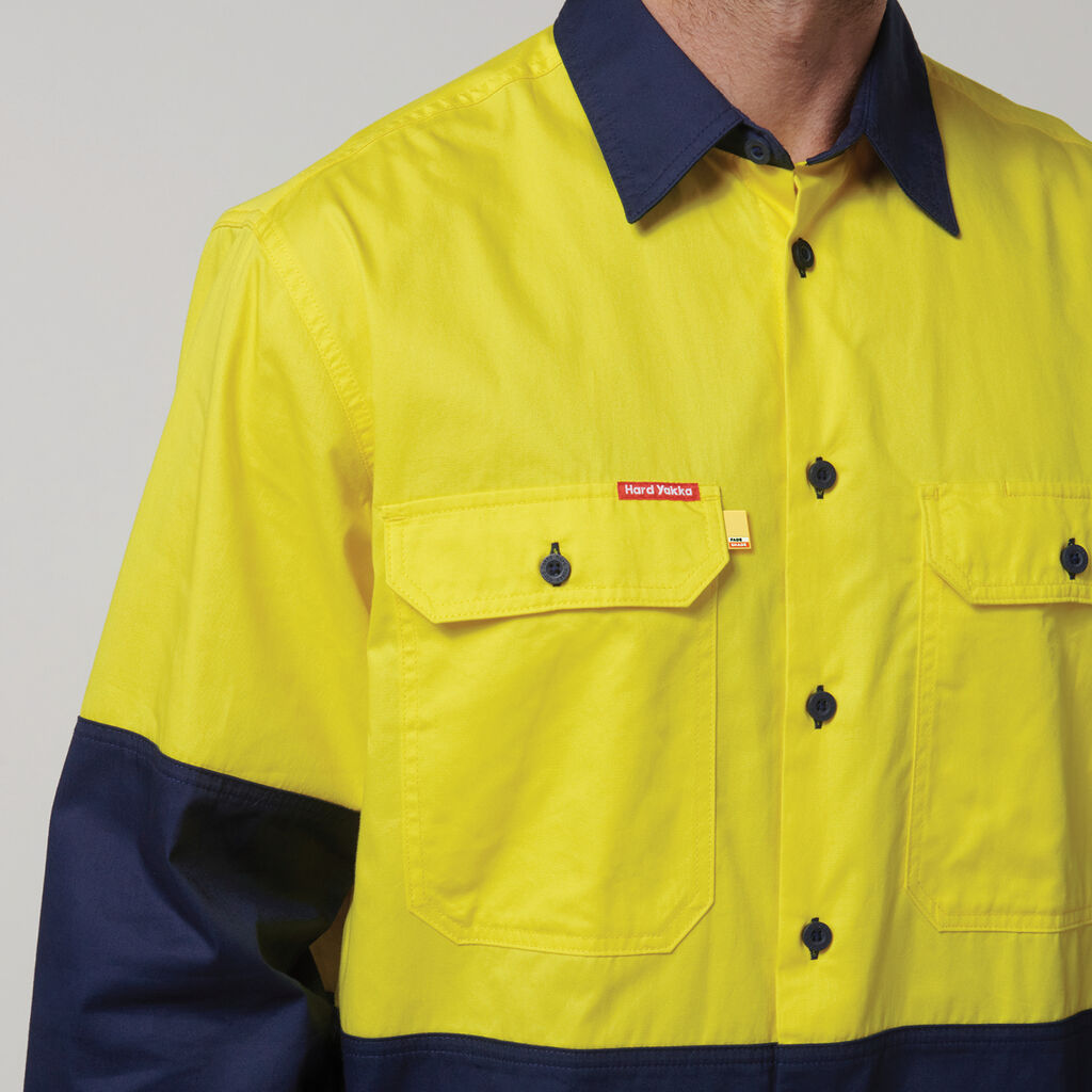 Hard Yakka Shirt Long Sleeve 2 Tone Vented (Y07950)