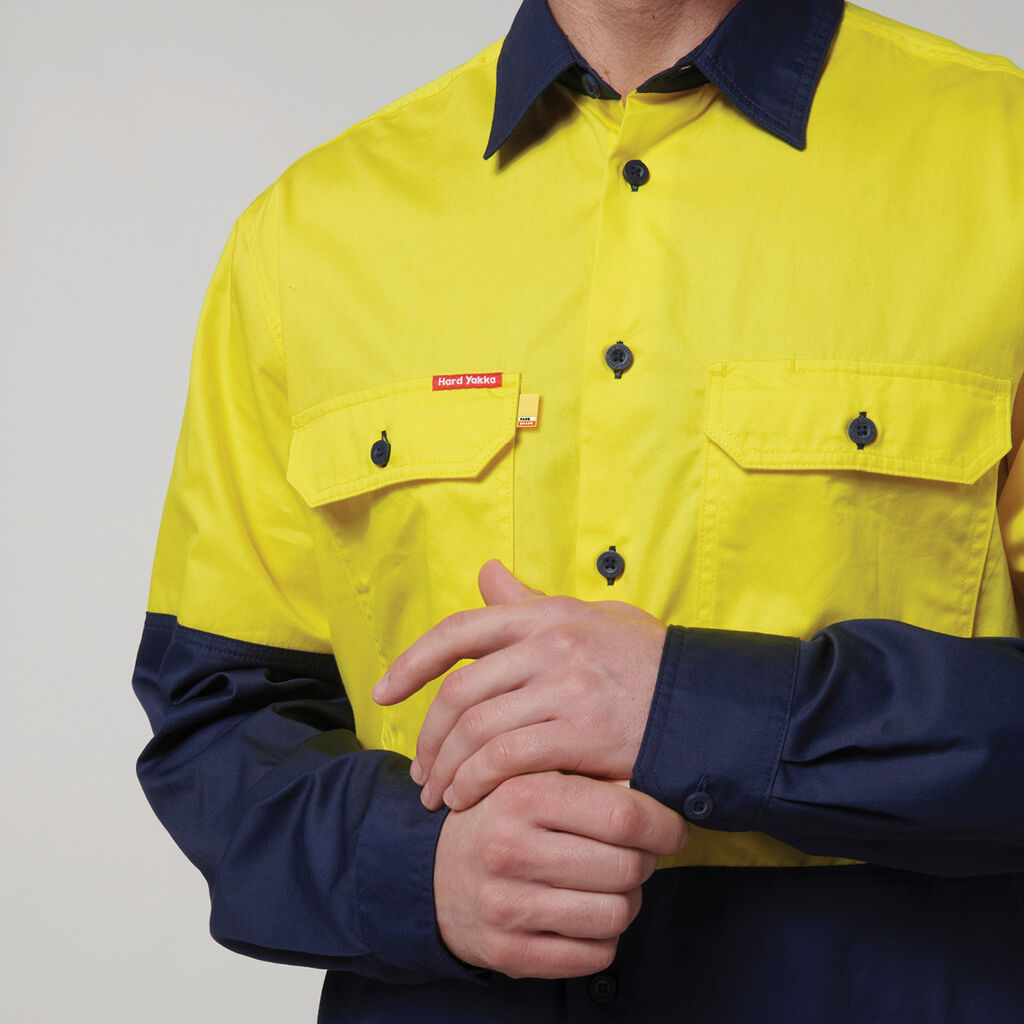Hard Yakka Shirt Long Sleeve 2 Tone Vented (Y07950)