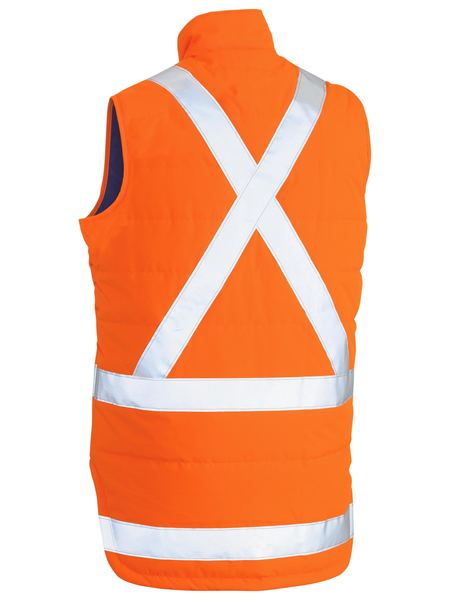 Bisley Taped Hi Vis Puffer Vest With X Back (BV0379XT)
