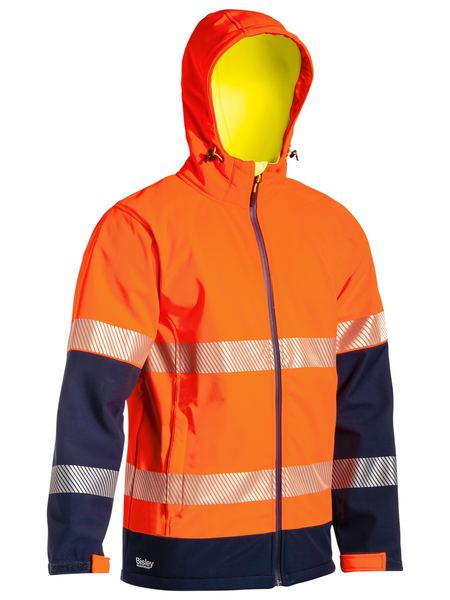 Bisley Taped Two Tone Ripstop softshell Jacket-(BJ6934T)