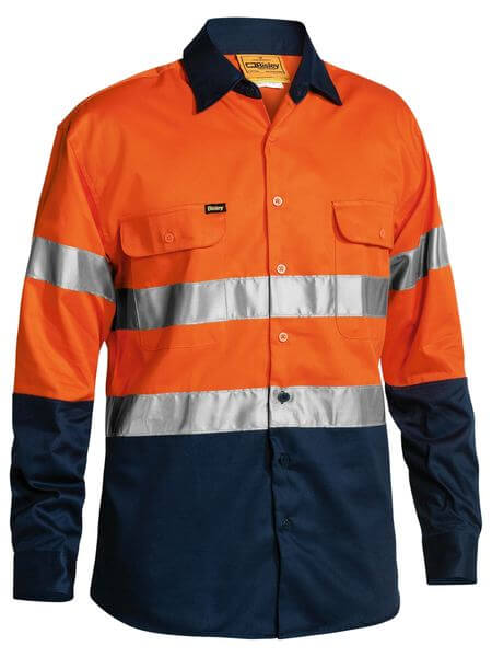 Bisley Taped Hi Vis Drill Shirt - Long Sleeve-(BT6456)