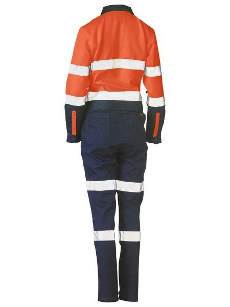 Bisley Womens Taped Hi Vis Cotton Drill Coverall (BCL6066T)