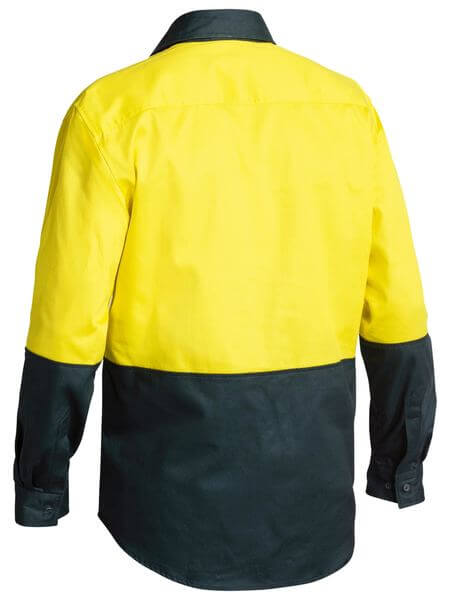 Bisley Hi Vis Closed Front Drill Shirt - Long Sleeve-(BSC6267)