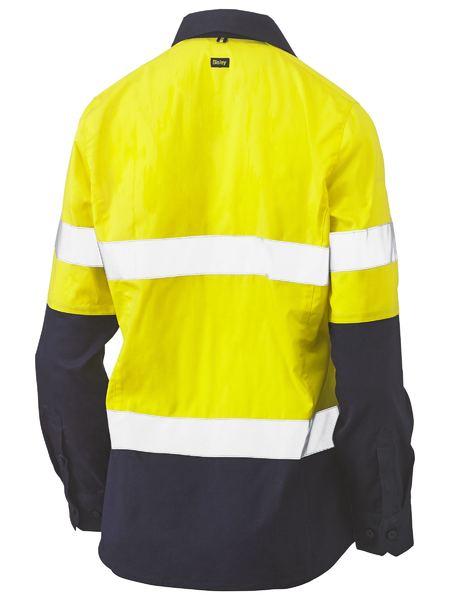 Bisley Womens Taped Hi Vis Stretch V-neck Shirt (BLC6064T)