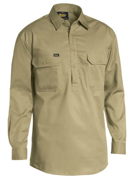 Bisley Closed Front Cool Lightweight Drill Shirt - Long Sleeve-(BSC6820)