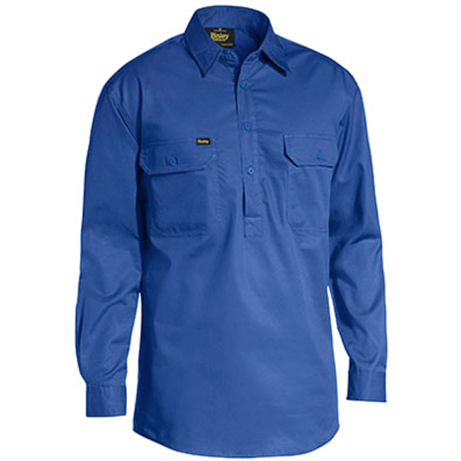 Bisley Closed Front Cool Lightweight Drill Shirt - Long Sleeve-(BSC6820)