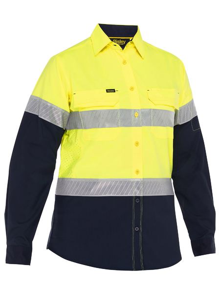 Bisley Women's X Airflow™ Hi Vis Taped Stretch Ripstop Shirt (BL6491T)