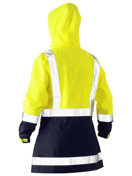 Bisley Women's Taped Hi Vis Recycled Rain Shell Jacket (BJL6766T)