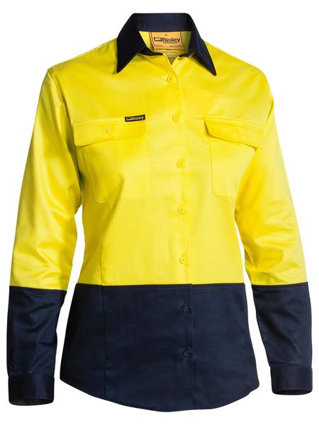 Bisley Women's Hi Vis Drill Shirt - Long Sleeve-(BL6267)