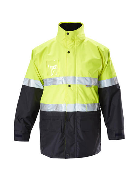 Hard Yakka Foundations Hi-Visibility 6 In 1 Two Tone Jacket With Tape (Y06556)