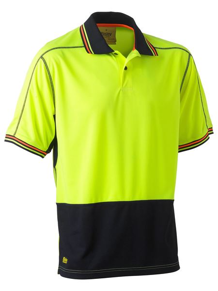 Bisley Two Tone Hi Vis Polyester Mesh Short Sleeve Polo Shirt (BK1219)