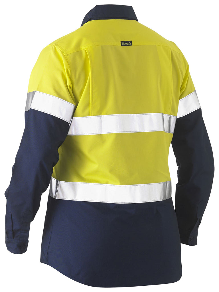 Bisley Women's Taped Two Tone Hi Vis Recycled Drill Shirt (BL6996T)