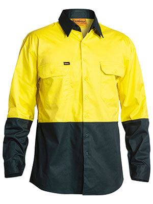 Bisley Hi Vis Cool Lightweight Drill Shirt - Long Sleeve-(BS6895)