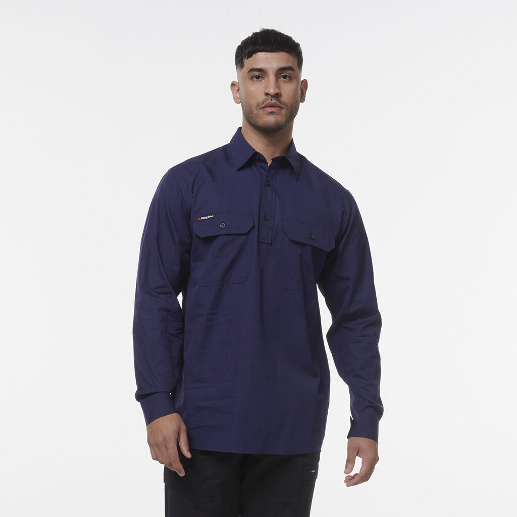 King Gee Workcool Vented Closed Front Shirt Long Sleeve (K14033)