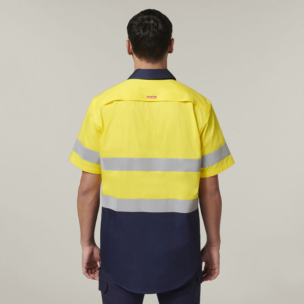 Hard Yakka Short Sleeve Hi Vis 2 Tone Taped Vented Shirt (Y07754)