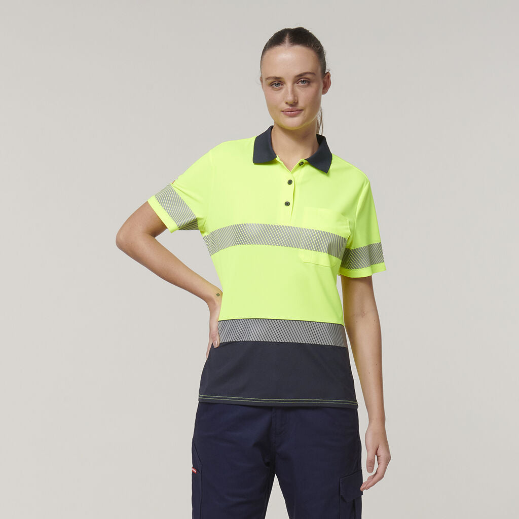 Hard Yakka Womn's Short Sleeve Hi Vis Taped Polo (Y08602)