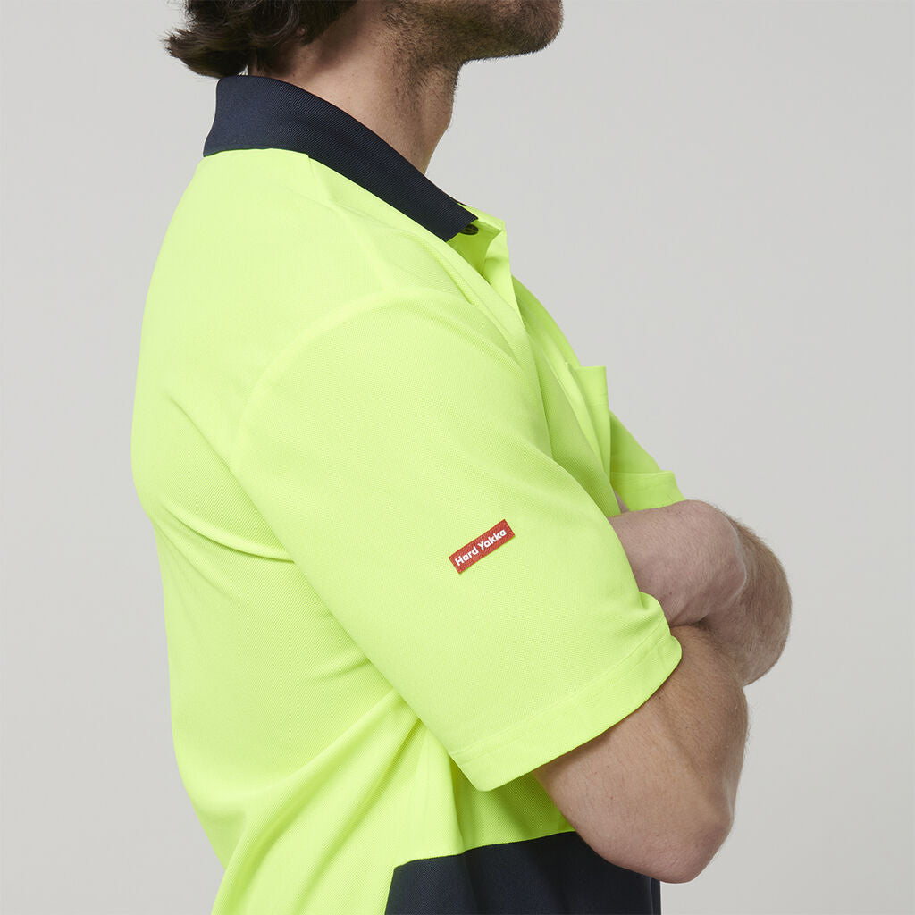 Hard Yakka Men's Short Sleeve Hi Vis Polo (Y19616)