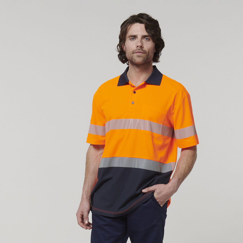 Hard Yakka Men's Short Sleeve Hi Vis Taped Polo (Y19618)