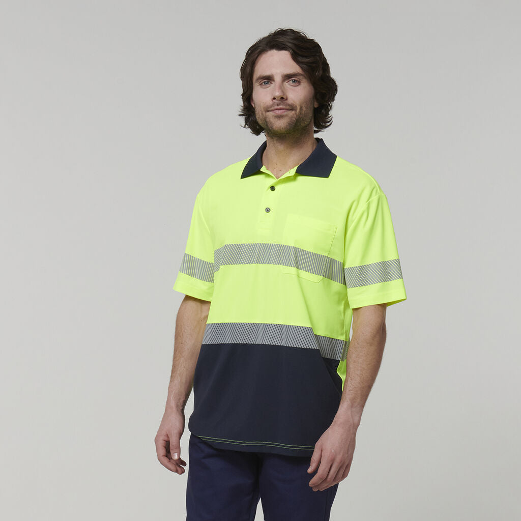 Hard Yakka Men's Short Sleeve Hi Vis Taped Polo (Y19618)