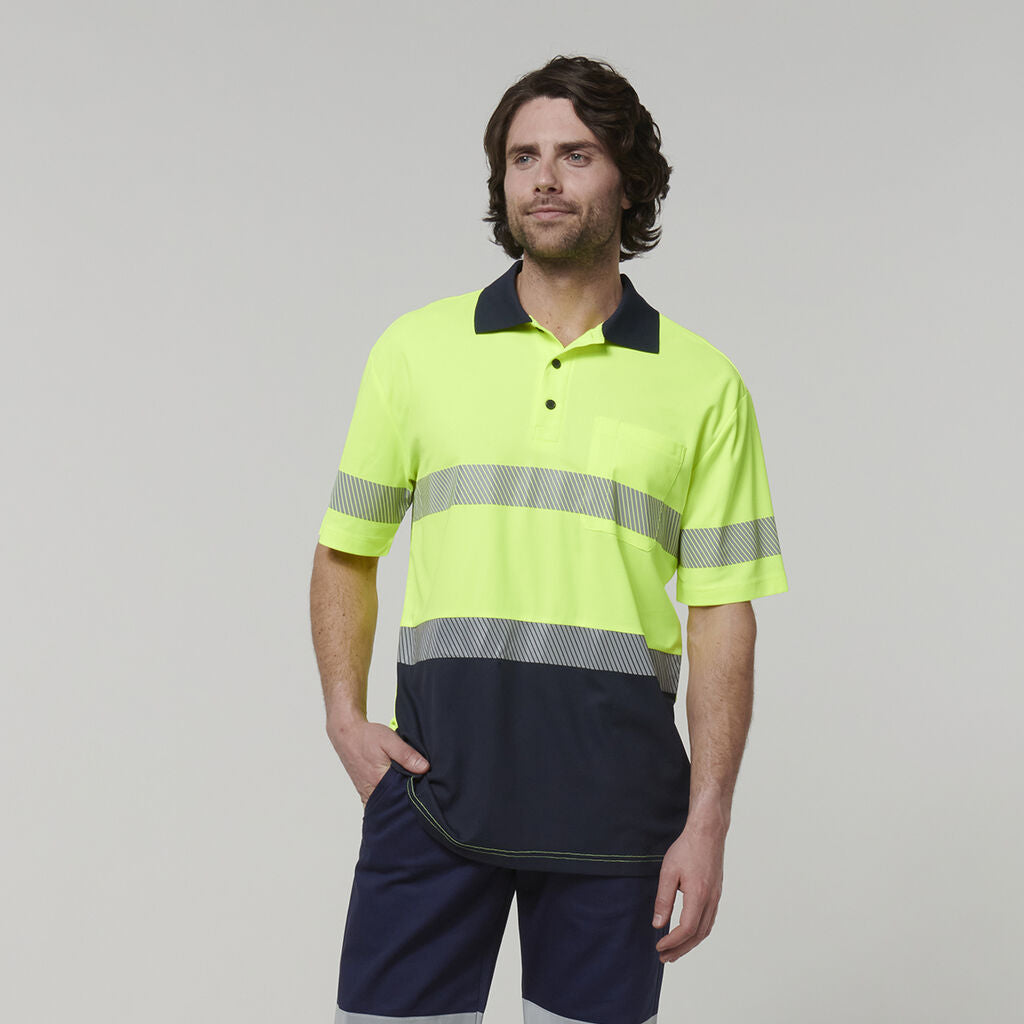 Hard Yakka Men's Short Sleeve Hi Vis Taped Polo (Y19618)