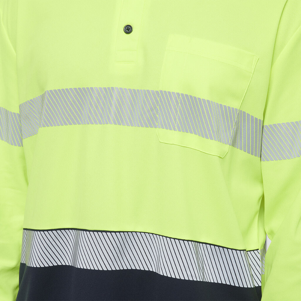 Hard Yakka Men's Long Sleeve Hi Vis Taped Polo (Y19619)